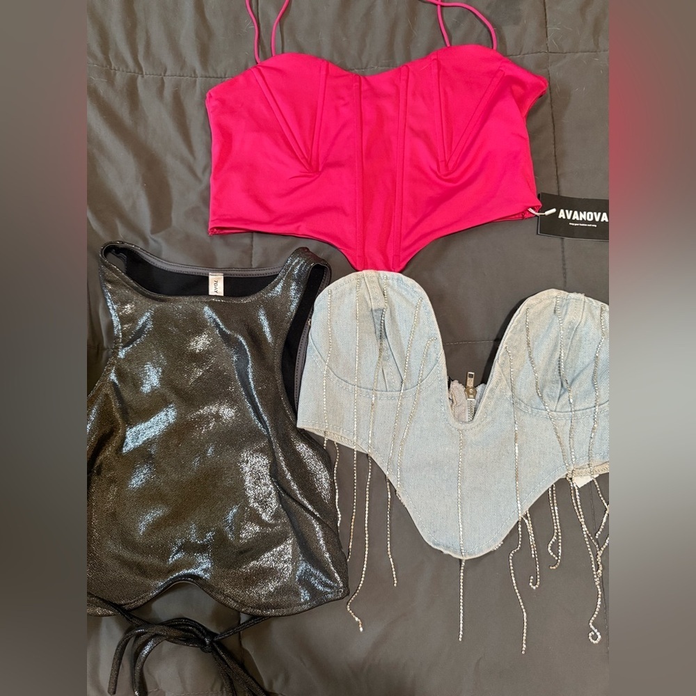 3 trendy crop tops sold as a bundle #festivalvibes